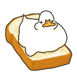 食パンの上のクリームアヒル